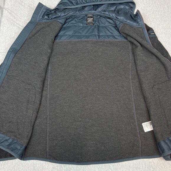prAna Men's Wooly Bird Fleece Full Zip Size Large Color Gray - Picture 2 of 14